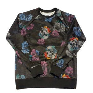 Guess Women's Skulls Flowers Sweatshirt XS